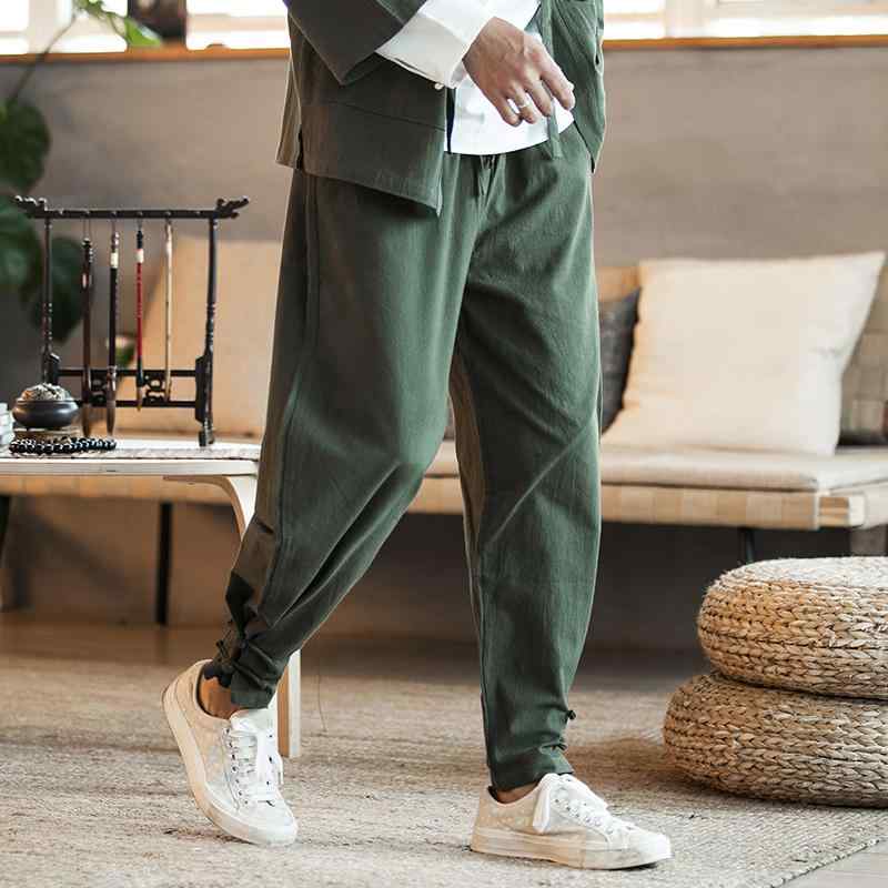 ズボン下 メンズ 春 夏 心地好い 中国 唐 背広 中華風 成人男性服 綿麻 提燈 レギンス 一般大衆 民族 お召しもの リネン 表どおり その他-メンズファッション