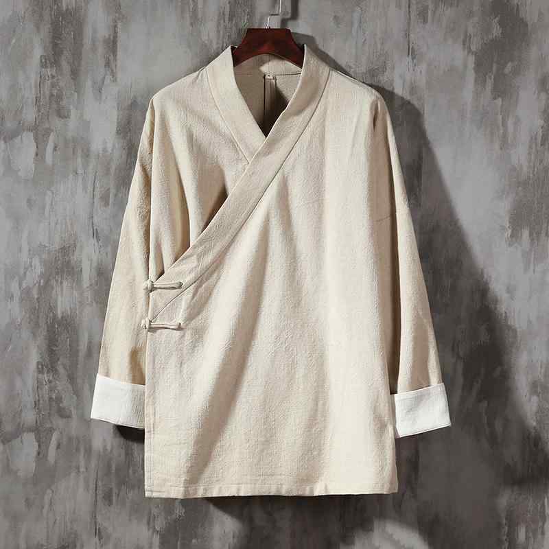 上衣 メンズ 心地好い 中華風 綿 リネン 唐 背広 漢服 レトロ 服 茶 思い入れる 服 カンフー 太極拳 服 リネン 中国 服