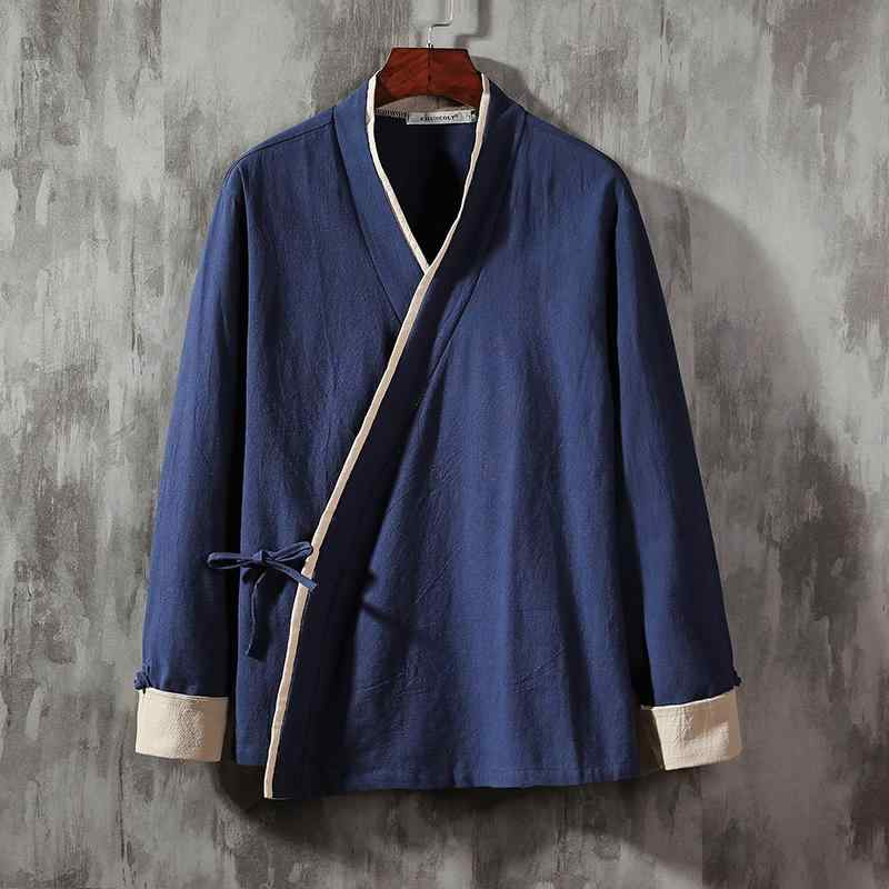 上衣 メンズ 中華風 唐服 漢服 中華風 成人男性服 切磋琢磨 思い入れる 背広 エスニック 厚地の外套 レトロ 御召しもの 茶師服