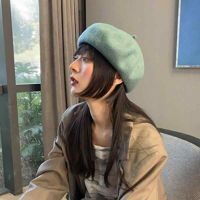 レディース 秋 冬 ウール ベレー 帽 おしゃれ ベレー 韓国 かわいい イギリス レトロ 画家 北嶺 帽子