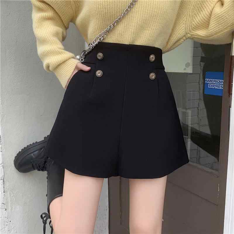 パンツ レディース 秋 カジュアル スーツ ショーツ a ライン スリム ハイウエスト 大きいサイズ ワイド レッグ
