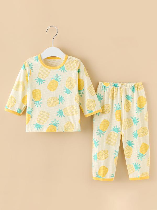 夏 長袖 ベビー 快適 服 セット 1歳用 骨し パジャマ 用 薄手 分割 ズボン 風邪 予防 服
