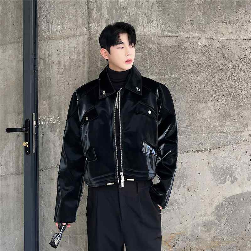 上衣 メンズ 秋 冬 かっこいい 韓国 マルチ 衣嚢 遊撃手 成人男性用 ハイエンド ヤッピー 光輝 トップス