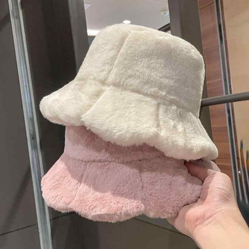 秋 冬 帽子 防寒 あったかい 韓国 フリル ぬいぐるみ フィッシャーマン ハット 女性用 ファッション バケット ハット