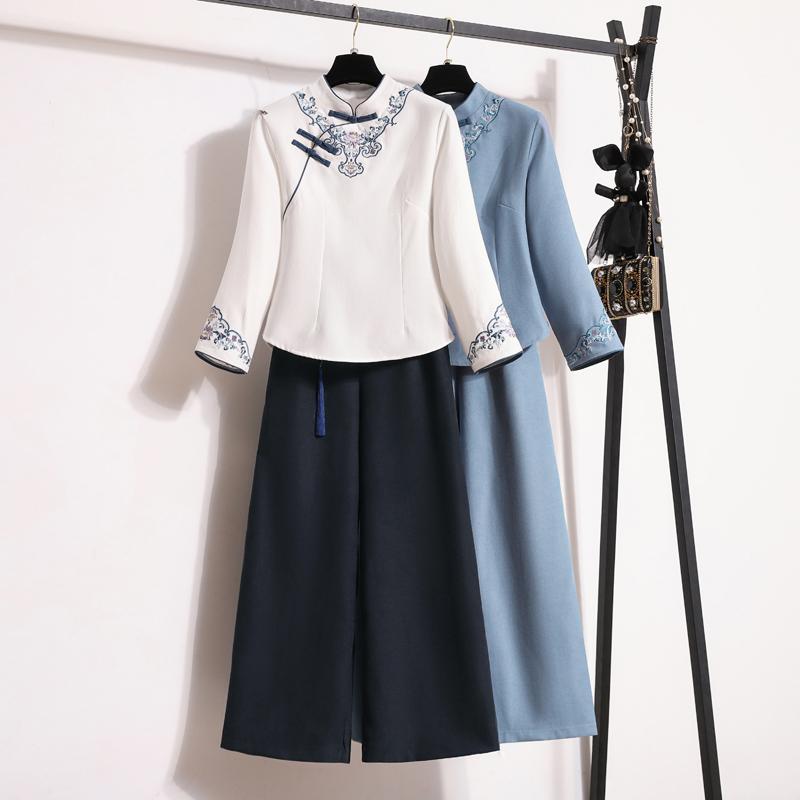 レディース 秋 冬 唐 スーツ 中華風 スーツ 瞑想 茶 スーツ 茶 アーティスト 作業服 韓服 チャイナ トップス