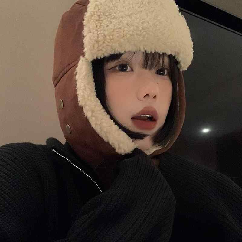 秋 冬 帽子 防寒 あったかい 帽子 女性 韓国 裏起毛 厚手 暖かい 耳保護 帽子 サイクリング スキー 暖かい 飛行 帽子