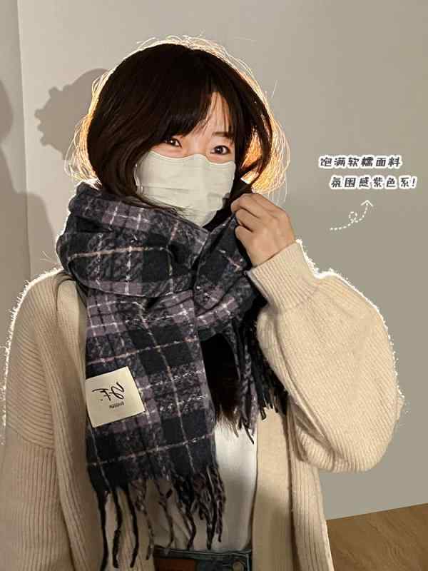 冬 マフラー 女子 学生 雰囲気 チェック柄 スカーフ 厚手 長くった スカーフ 韓国 ソフト ワックス ショール
