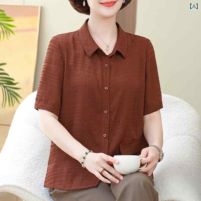 御っ母さん 夏 心地好い プルオーバー 半袖 レディース 馬鹿でかい大きさ 御っ母さん 普段使い走り 成人女性服 トップス 窈窕たる