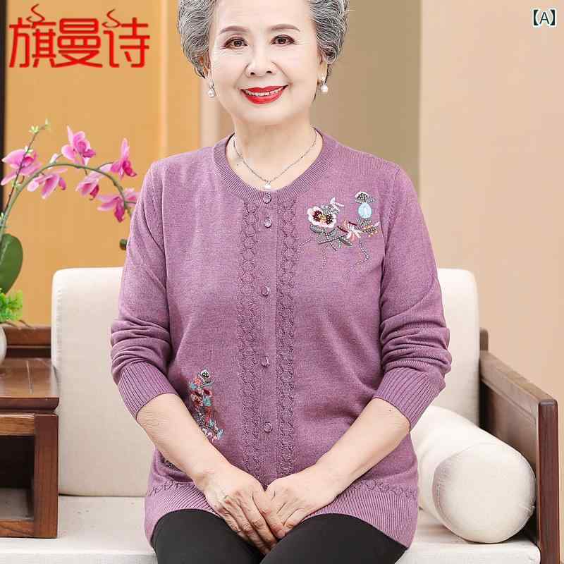 レディース 秋服 薄手 カーディガン 花柄 セーター ニット ジャケット 大きめサイズ トップス 刺繍 長袖 ラウンドネック