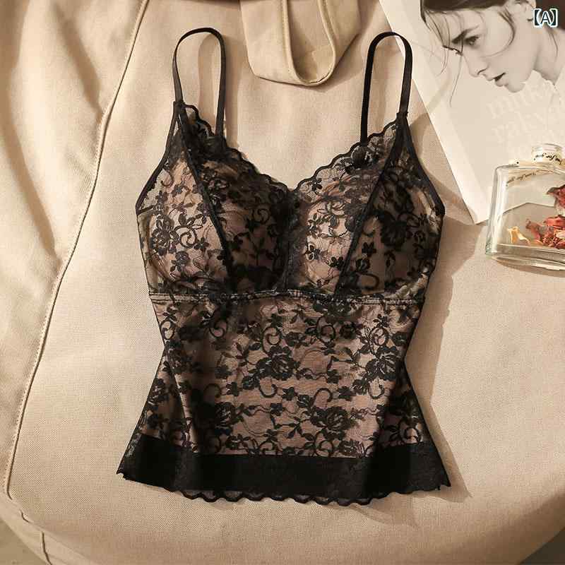 レディース レース キャミソール モテ服 トップス セクシー レイヤード インナー スタイリッシュ おしゃれ 女の子 韓国 イベント フェス レジャー デート アップ
