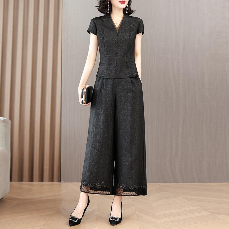 トップス レディース ファッション セットアップ カジュアル 普段使い 婦人服 マザーズ 上品 ツーピース 女性 ハイエンド スーツ 若々しい 衣装 桑 夏|セキュアデポ