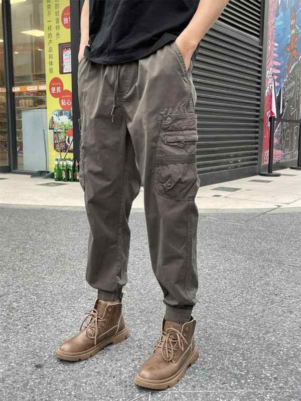 パンツ カジュアル フットネス ダンス トレーニング ズボン メンズ 春秋 作業 ズボン ファッション スリムフィット アウトドア ミディアム グレー ズボン スポーツ