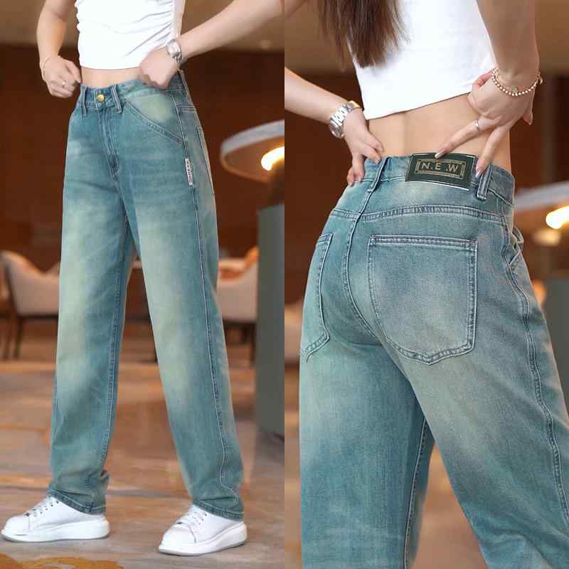 パンツ デニムパンツ ジーパン レディース メンズ アウトドア ズボン 用 ウォッシュド レトロ ジーンズ ストレート 韓国 カジュアル