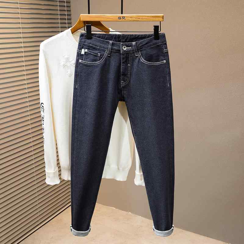 デニムパンツ メンズ シンプル デニムパンツ メンズ カジュアル アメリカ 春秋 若々しい スリム 伸縮性 足首細 ジーンズ