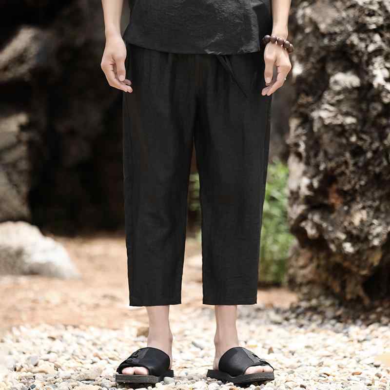 パンツ メンズ チャイニーズ スタイル 亀 柄 チュール スーツ 夏 ハイエンド 九分丈 レトロ ワイド レッグ カジュアル