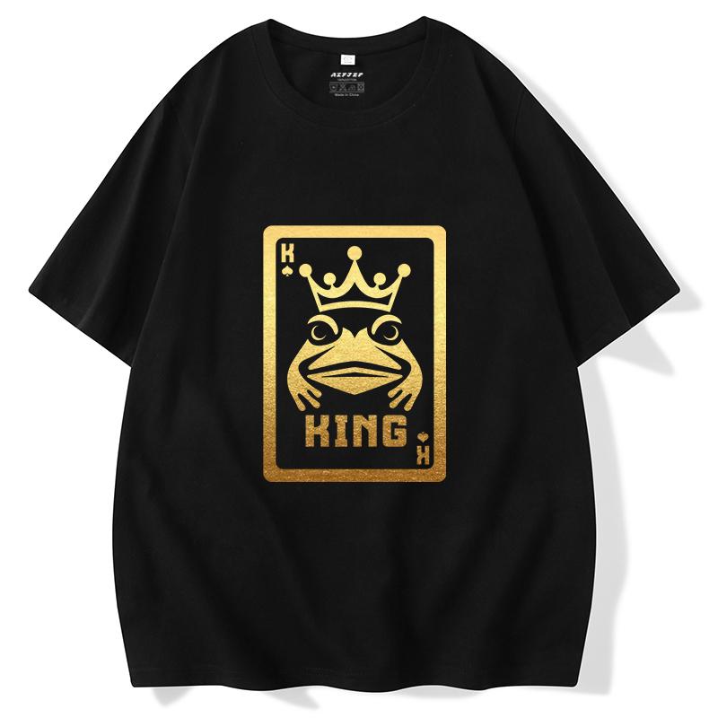 トップス シャツ Tシャツ かっこいい メンズ ポーカー カード パターン 半袖 若々しい スリムフィット カエル プリント