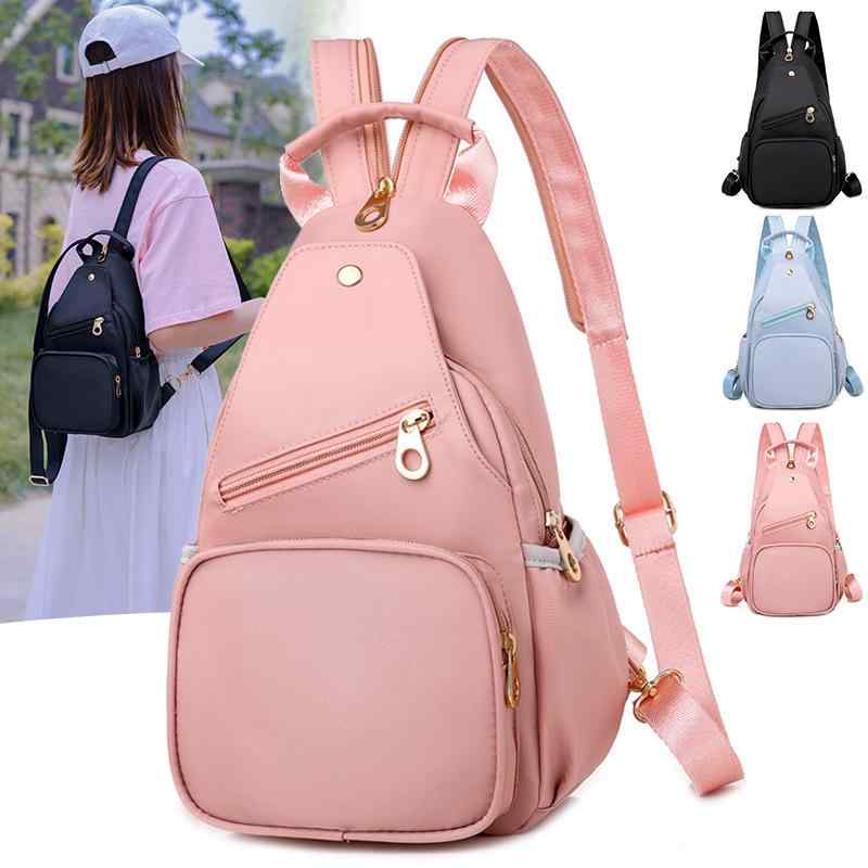 バッグ 女性用 バック パック 韓国 オックスフォード 布 デュアル 小型 バック パック スポーツ クロス ボディ チェスト