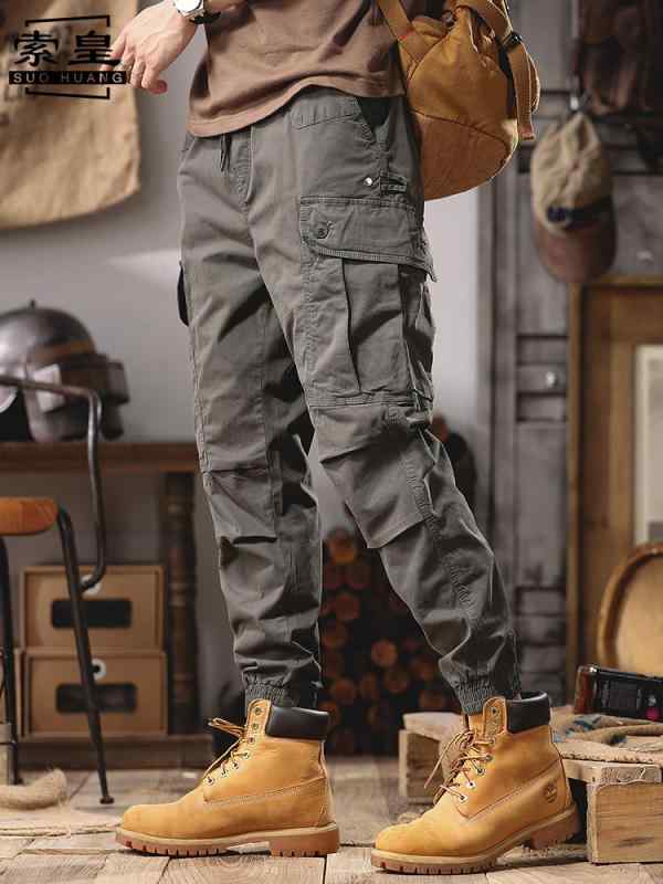 パンツ メンズ 用 ハイエンド テクニカル ワークパンツ 作業 ズボン アウトドア 春秋 マルチ ポケット ストレート カジュアル 男性用