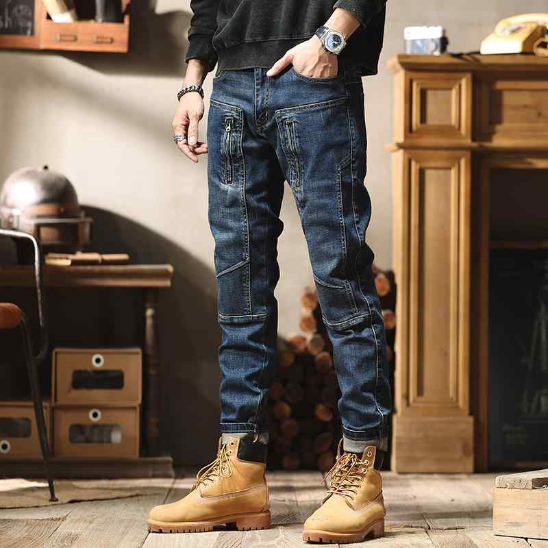 パンツ デニムパンツ メンズ 春 アメリカン レトロ ワークウェア ジーンズ スリムフィット 春秋 ヘビー バイク|セキュアデポ