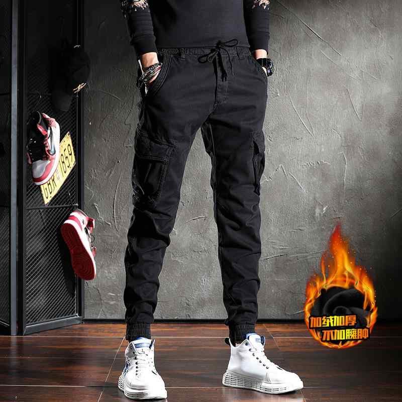 パンツ メンズ 冬用 ベルベット ワークパンツ 作業 ズボン アウトドア スリムフィット ロング 厚手 カジュアル