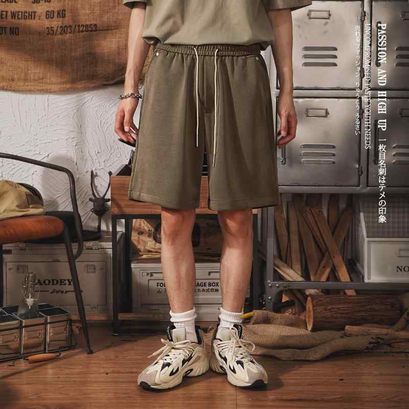 パンツ ハーフ メンズ 良い 感触 夏 ドレープ 高伸縮性 ゆったり スポーツ ショーツ 男の子 無地 ストレート カジュアル