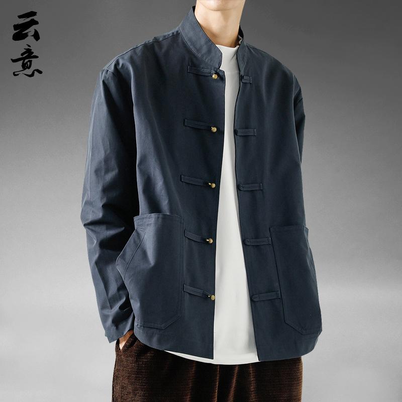 上衣 メンズ 流行り物 春 中華風 照明ランプ色つや 心地好い 唐 背広 中国 一皿 名取り草 韓服 レトロ 中国 上着 背広