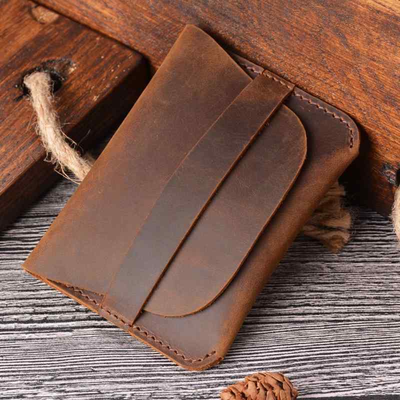 バッグ 小銭入れ レザー カードケース ミニ 財布 レトロ レザー 最上層 牛革 カードホルダー 保管 アメリカン カードホルダー 運転 免許証