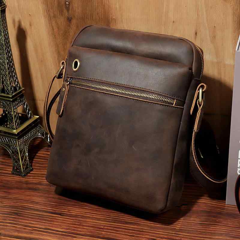 バッグ クロス ボディバッグ 新 レザー レトロ 最上層 牛革 メンズ レザーバッグ メンズ 革 メンズバッグ シングル ショルダー|セキュアデポ