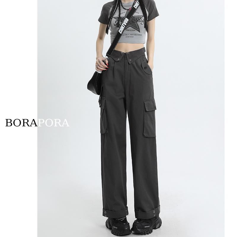 パンツ レディース ボトムス ズボン 女性 ストリート ハイエンド グレー カーゴパンツ ストリート 夏 折り返し ハイウエスト ストレート ワイド レッグ カジュアル｜セキュアデポ