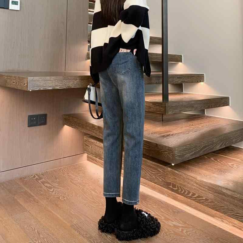 パンツ デニムパンツ レディース 女性 ストレート レッグ ジーンズ 春秋 ハイウエスト ドレープ 多目的 バゲット 小柄 ゆったり シガレット パイプ