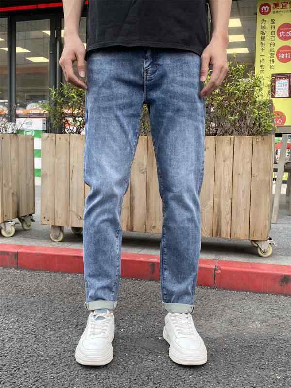 パンツ デニム メンズ ボトムス アウトドア ズボン ブルー ジーンズ マイクロ 弾性 スリム スリミング スキニー