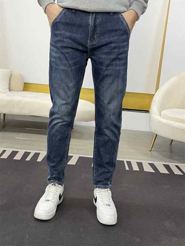 デニムパンツ メンズ ボトムス ズボン 春夏 薄手 ジーンズ ブルー スリムフィット スキニー ファッション 快適 ストレッチパンツ マイクロ