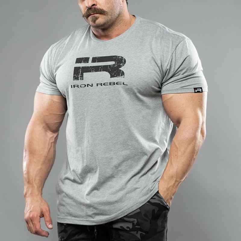 シャツ Tシャツ マッスル メンズ 筋肉質 スポーツ ラウンドネック カジュアル 半袖 大きいサイズ アメリカン プリント ストレッチコットン フィットネス 服 半袖