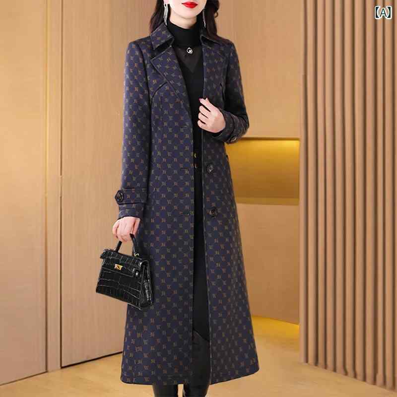 ロングチェスターコート 春服 秋服 レディース 晴れ晴れしい感 ラグジュアリー 成年者の愛らしさ 分かりやすい かっこ良い 差し上げ物 冷やりとした 心地好い 窈窕たる ビジネスオフェス 旅する コーデ 厚地の外套 コート・ジャケット-レディースファッション