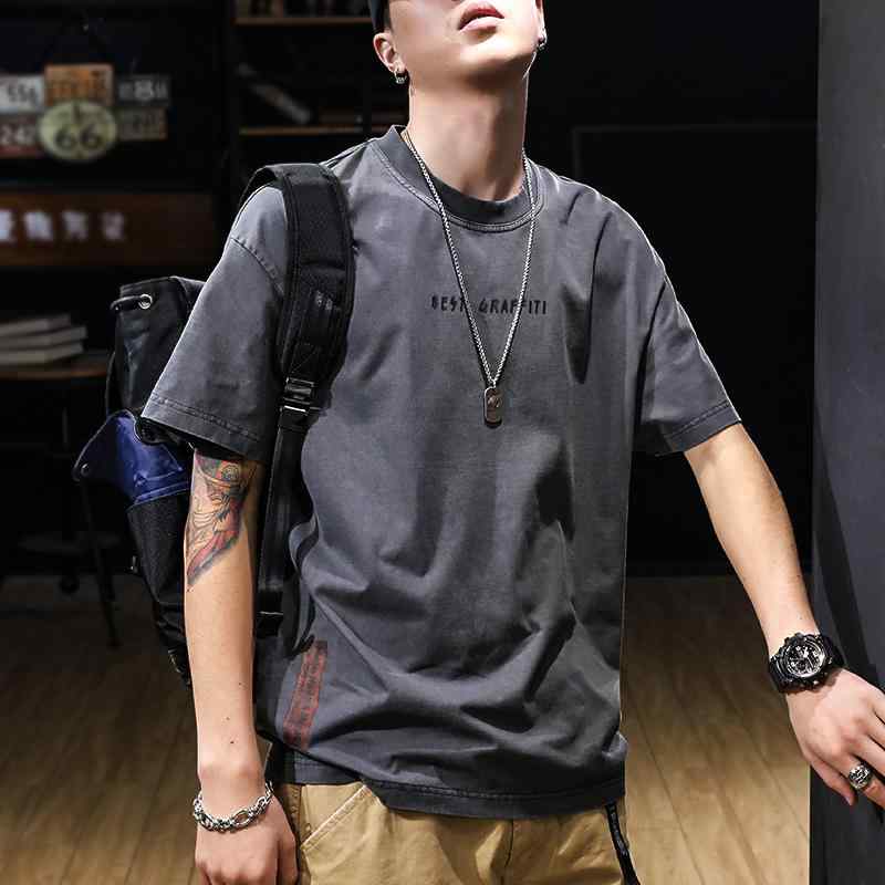 Tシャツ メンズ トップス レトロ 半袖 メンズ 夏 コットン シンプル カジュアル 薄手 レジャー