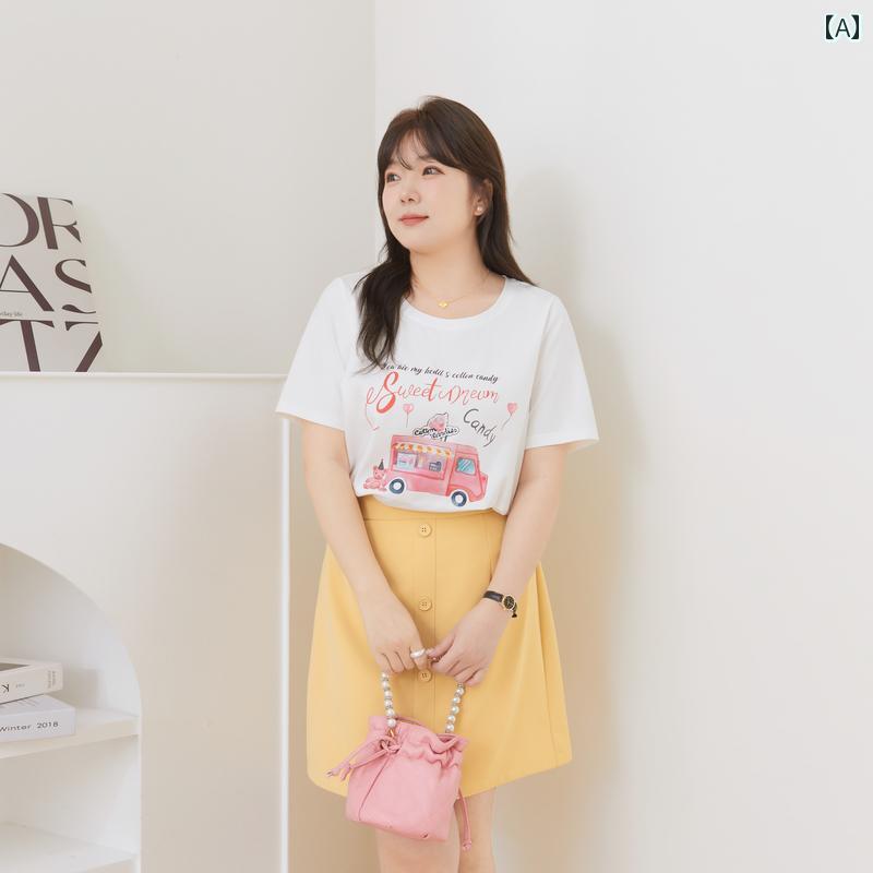 レディース ぽっちゃり 婦人服 トップス カットソー Tシャツ カジュアル シンプル おしゃれ 大きめサイズ ゆったり 夏