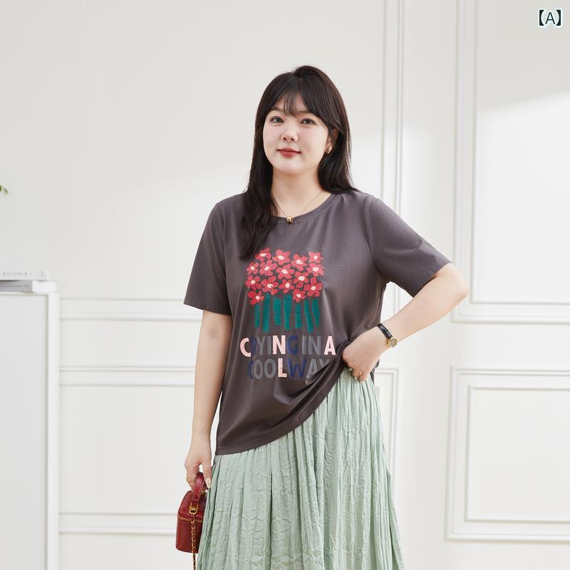 レディース ぽっちゃり 婦人服 トップス カットソー Tシャツ カジュアル シンプル おしゃれ 大きめサイズ ゆったり 夏
