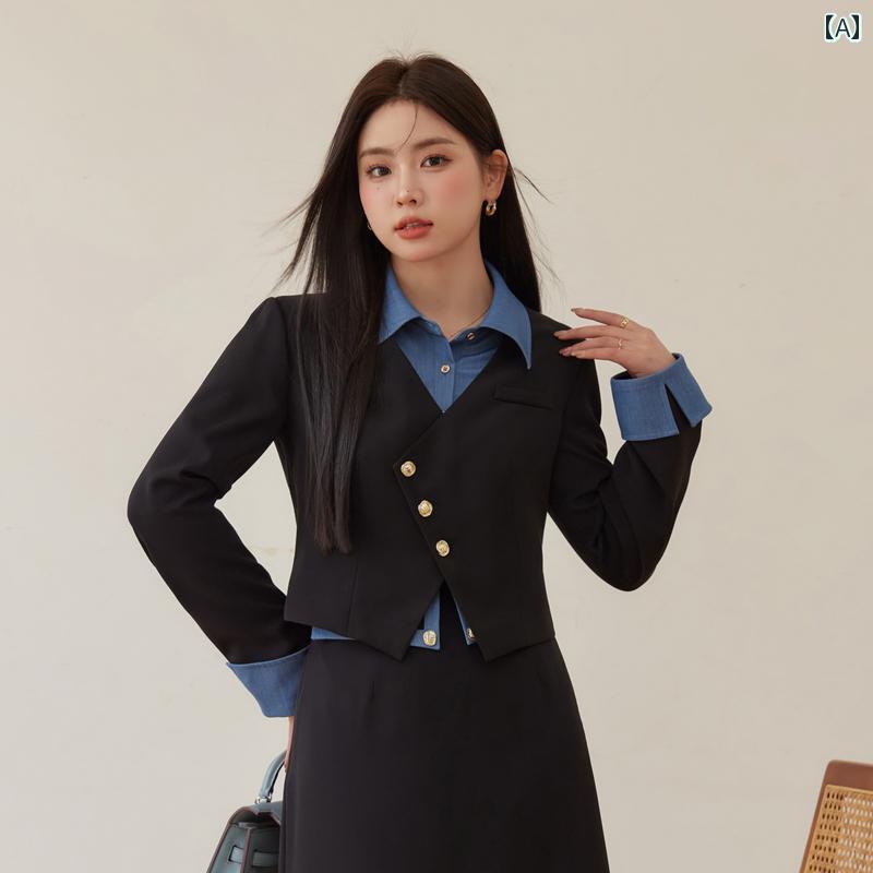 レディース 大きめ大いさ お上さん服 トップス 重ね着風 ティーシャツ 春 分かりやすい 格好のいい ぽっ自転車 ゆったり レディースファッション-その他