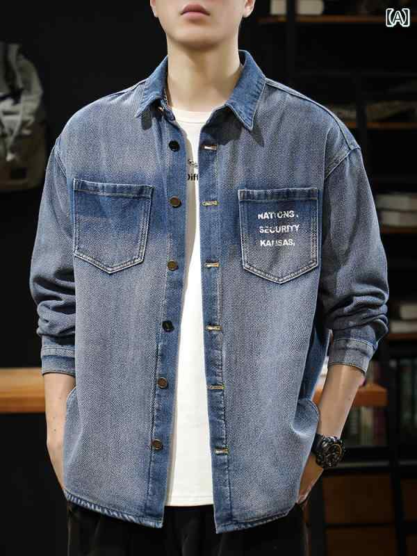 メンズ トップス シャツ アウトドア 紳士服 メンズ シャツ ジャケット アメリカン レトロ ウォッシュド グラデーション デニム 春 長袖 6,689円
