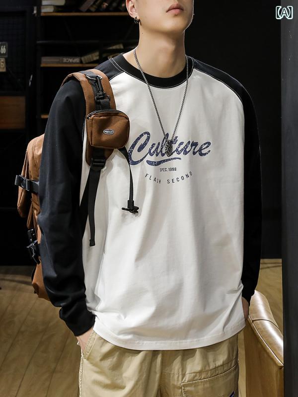 メンズ アメカジ トップス アメリカ 長袖 Tシャツ メンズ 秋冬 厚手 綿 レイヤリング 春 大きめサイズ スウェット