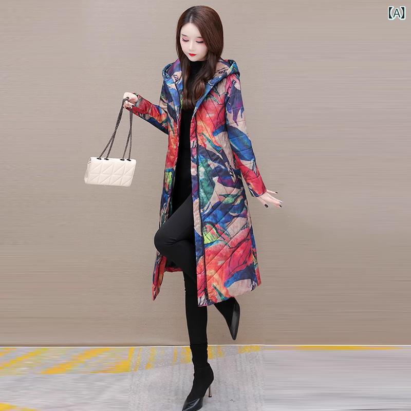 冬服 レディース フード 羽毛 厚手 暖かい 防寒対策 派手 カラフル 明るい ポップ 華やか ロングダウンコート