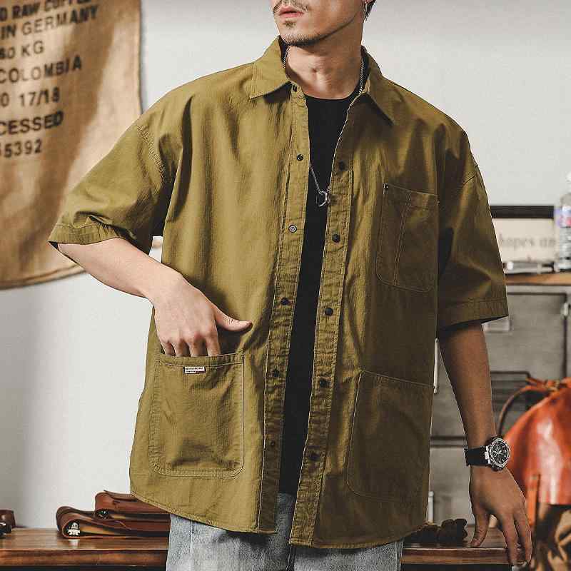 メンズ ファッショントップス シャツ カットソー 半袖 薄手 おしゃれ 普段使い アメカジ レトロ アウトドア スポーツ ワーク カジュアル メンズ