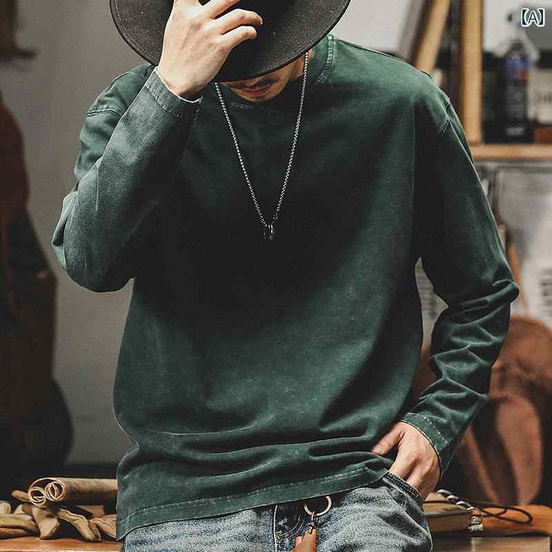 Tシャツ 長袖 ロンT シンプル カジュアル おしゃれ スタイリッシュ ラフ 普段着 メンズ ファッション 大きめサイズ 春秋 5,076円