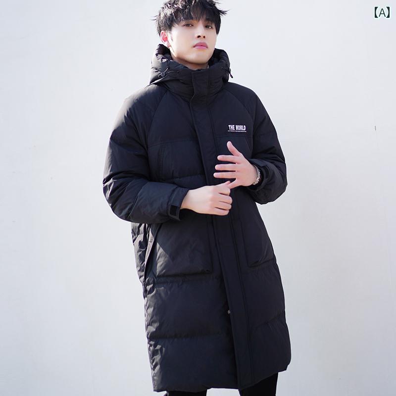 ダウン ジャケット フード パーカー メンズ ファッション アウター カジュアル ホワイトダック 丈 冬 厚手 高充填 カップル メンズ