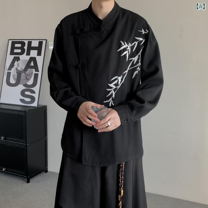 メンズ チャイナテイスト プルオーバー 中華服 中国 服 流行り物 心地よい 普段着 レトロ ゆったり メンズ 大きめ大きさ 春