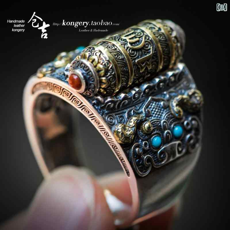 指輪 リング かっこいい 中国風 シルバー レトロ メンズ レディース 人差し指 オープン アクセサリー