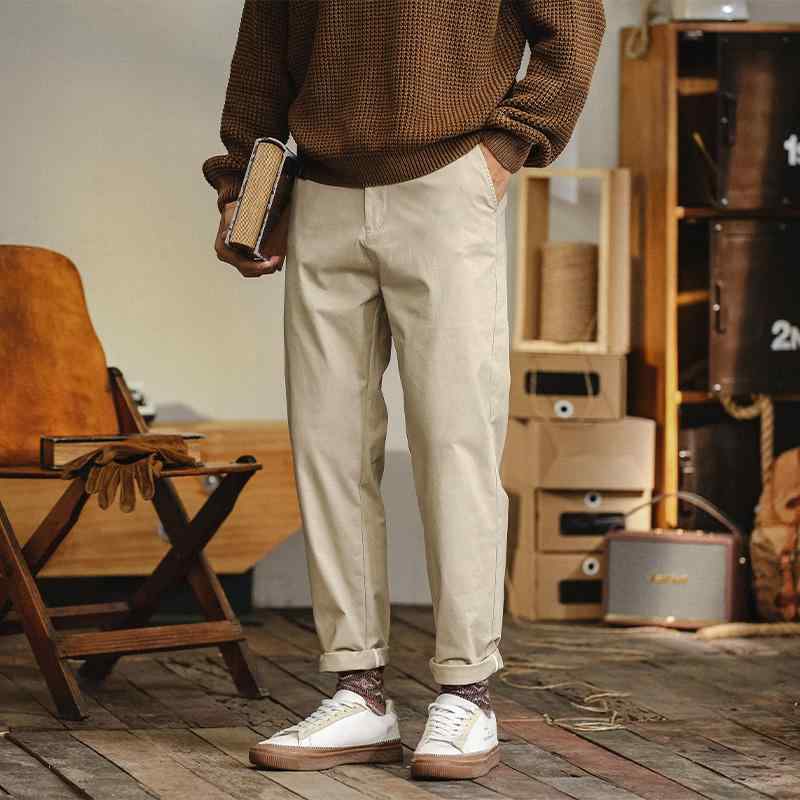 パンツ ズボン おしゃれ ファッション メンズ メンズ カジュアル シンプル テーパード アメリカン レトロ 大きめサイズ スリムフィット ロング レジャー 綿