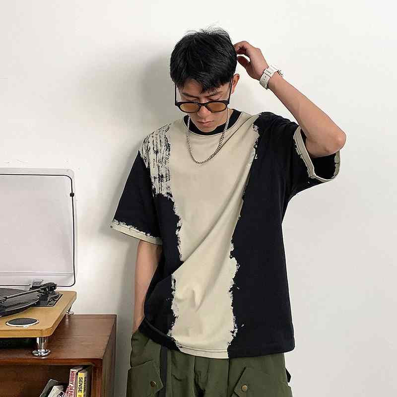 メンズ ファッショントップス Tシャツ カットソー 絞り染め 半袖 プリント ストリート アウトドア スポーツ ワーク カジュアル メンズ 夏