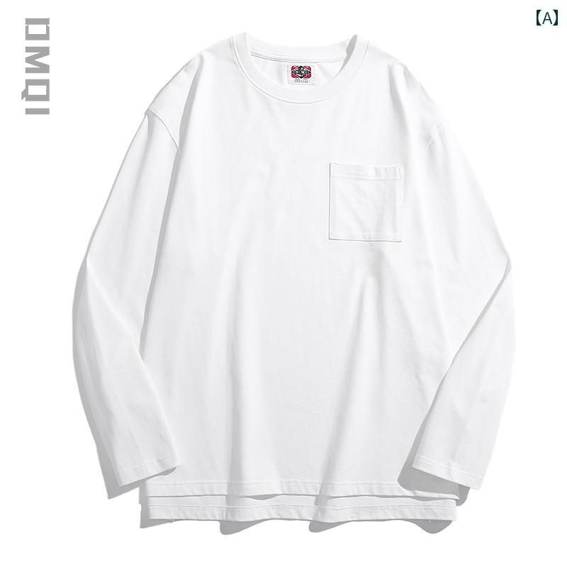 Tシャツ 長袖 ロンT シンプル カジュアル おしゃれ スタイリッシュ ラフ 普段着 メンズ ファッション 大きめサイズ 春秋