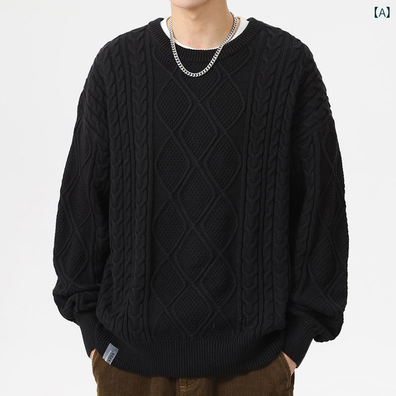 メンズ 秋冬 長袖 朦朦たる 編み物 トップス スウェーター 花の冠yd 心地よい 格好のいい 普段使い走り 着やい 動くことやい 好いたらしい 余暇 アウトドア 細工物 トップス-ニット・セーター